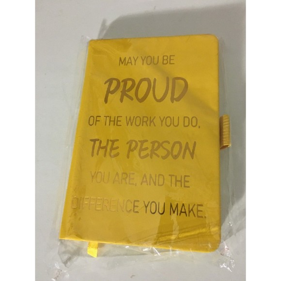 JOURNAL: LINED PAGES JOURNAL, 5"X4"FAUX LEATHER YELLOW RECOGNITION JOB CAREER - Picture 5 of 5